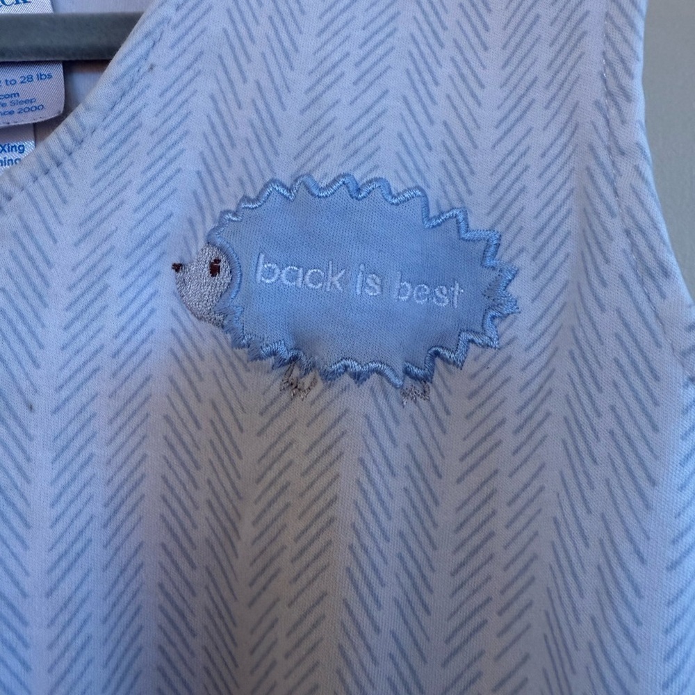 Cozy Kids Sleeveless One Piece in Blue and White - Picture 3 of 4